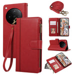 For Oppo Find X8 5G Case Multi Card Slots Zipper Leather Phone Cover with Shoulder Strap / Wrist Strap