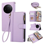 For Oppo Find X8 5G Case Multi Card Slots Zipper Leather Phone Cover with Shoulder Strap / Wrist Strap