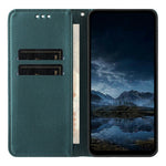 Xiaomi Redmi Note 14 4G (163,25 mm) plånboksfodral med linjepräglad läderstativ och handledsrem