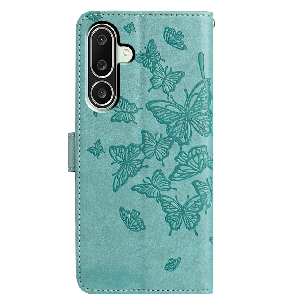 For Samsung Galaxy M56 5G Case Butterfly Imprinted Wallet Stand PU Leather Flip Phone Cover with Strap