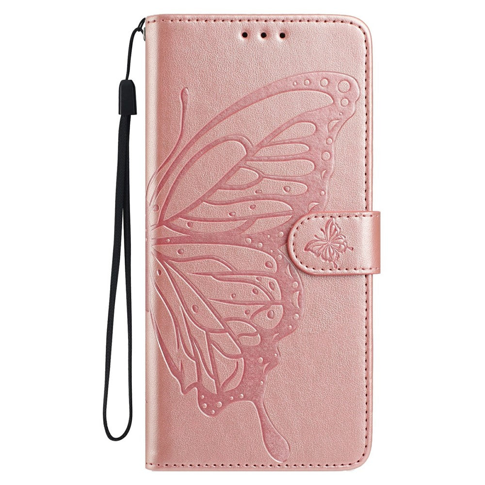 For Samsung Galaxy A34 5G Case Butterfly Imprinted Wallet Stand PU Leather Flip Phone Cover with Strap