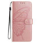 Samsung Galaxy A18 5G / A18 4G / A17 5G / A17 4G / A26 5G-skal, fjärilstryck, plånboksfodral i PU-läder med rem