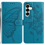 Samsung Galaxy A18 5G / A18 4G / A17 5G / A17 4G / A26 5G-skal, fjärilstryck, plånboksfodral i PU-läder med rem
