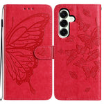 Samsung Galaxy A18 5G / A18 4G / A17 5G / A17 4G / A26 5G-skal, fjärilstryck, plånboksfodral i PU-läder med rem