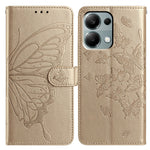 Wallet Stand Case for Xiaomi Redmi Note 13 Pro 4G / 14S 4G / Poco M6 Pro 4G Butterfly Imprinted PU Leather Flip Phone Cover with Strap