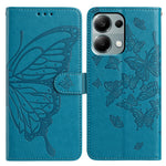 Plånboksfodral för Xiaomi Redmi Note 13 Pro 4G / 14S 4G / Poco M6 Pro 4G Fjärilspräglat PU-läder Flipfodral med rem