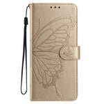 Xiaomi Redmi Note 14 4G (164.84mm) Fodral Fjärilspräglat Plånboksfodral i PU-läder med rem