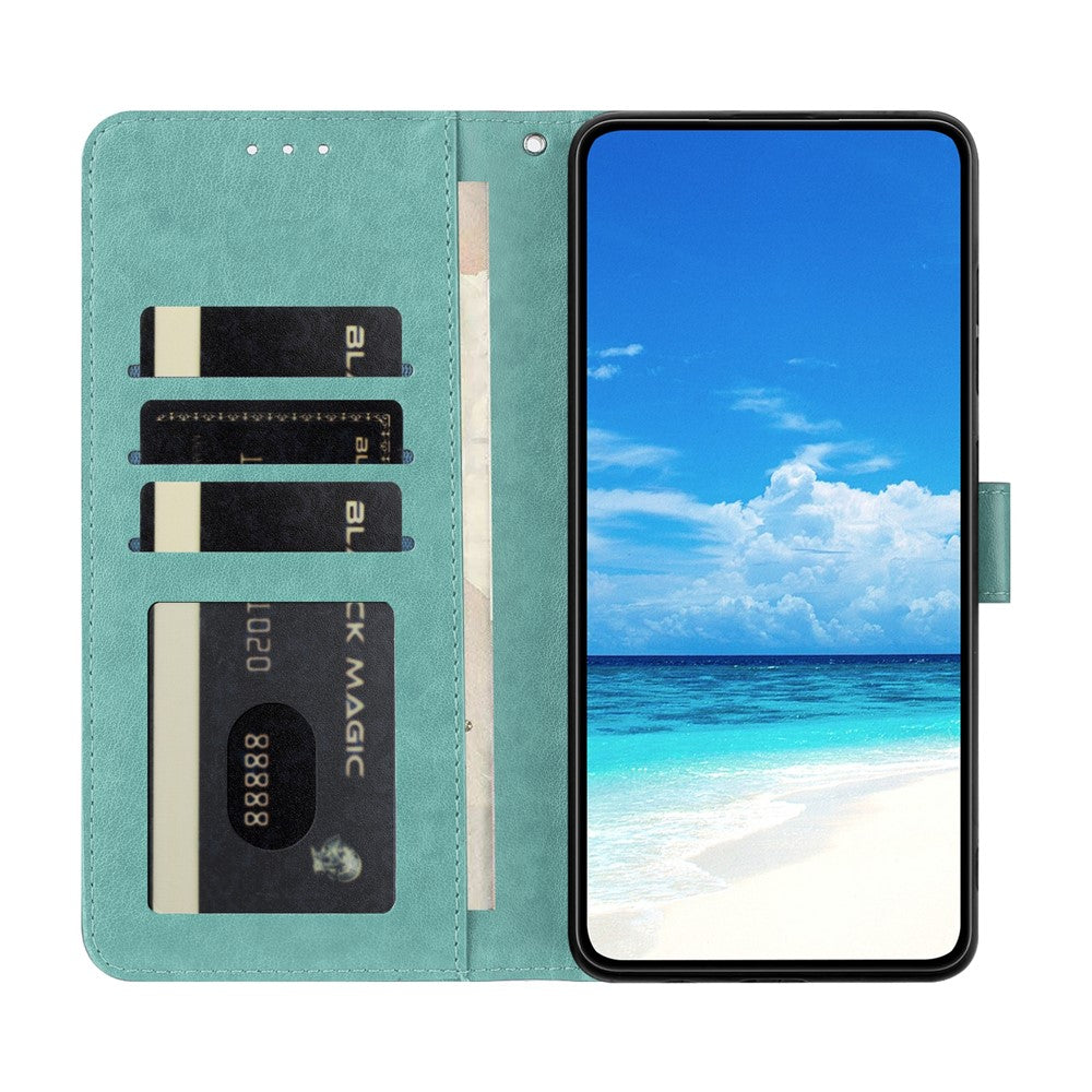 For Xiaomi Redmi A5 NFC (EU) (173.45mm) Case Butterfly Imprinted Wallet Stand PU Leather Flip Phone Cover with Strap