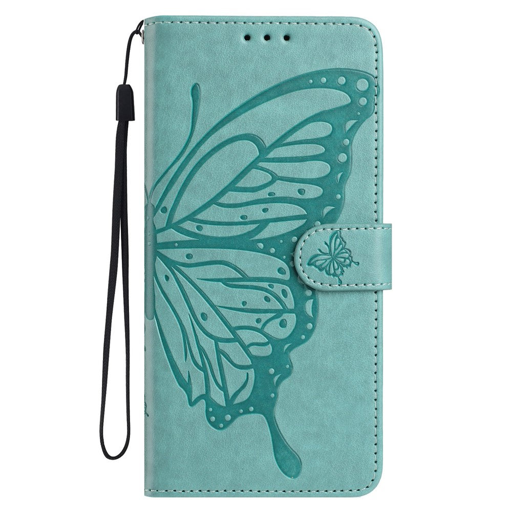 For Xiaomi Redmi A5 NFC (EU) (173.45mm) Case Butterfly Imprinted Wallet Stand PU Leather Flip Phone Cover with Strap