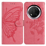 Plånboksfodral för Honor X9c 5G / X60 Pro 5G / Magic7 Lite 5G, flipfodral i PU-läder med rem och fjärilstryck