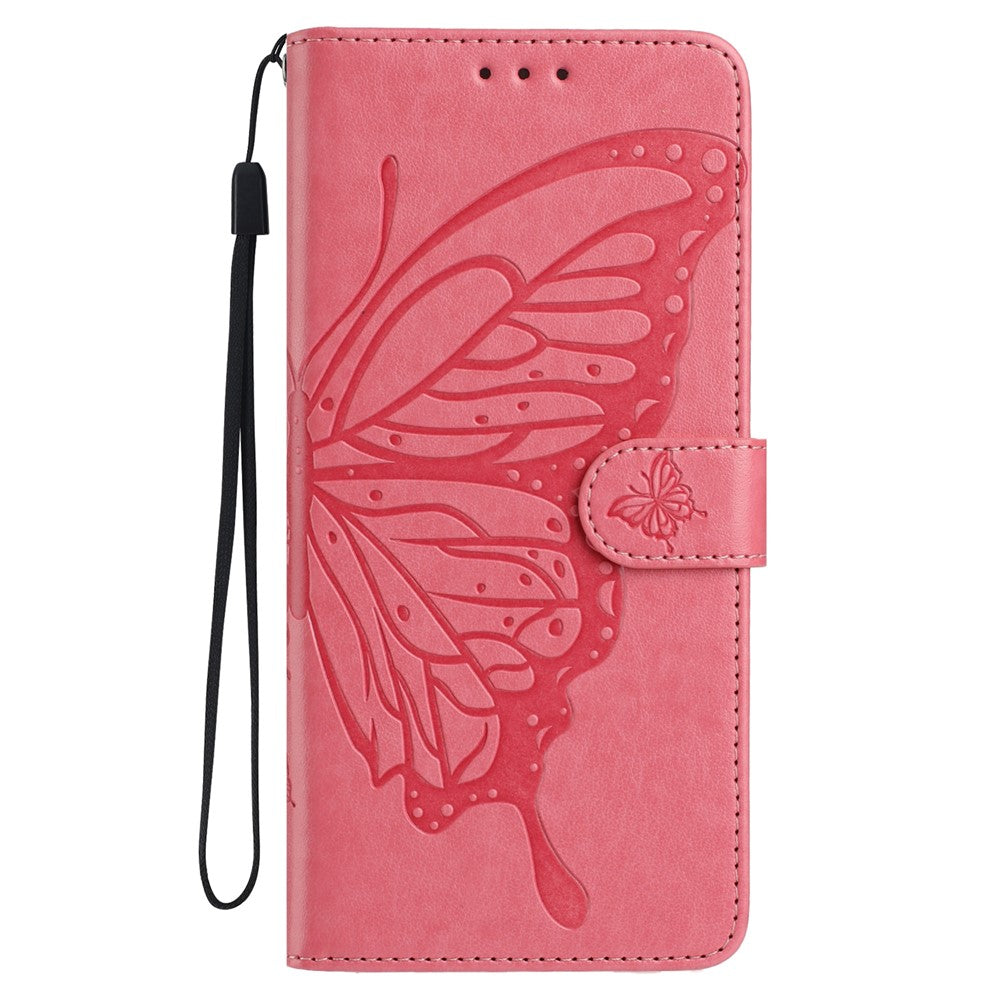 For Honor 400 Lite 5G Cover Sommerfugl Præget Pung Stand PU Læder Flip Telefoncover med Rem