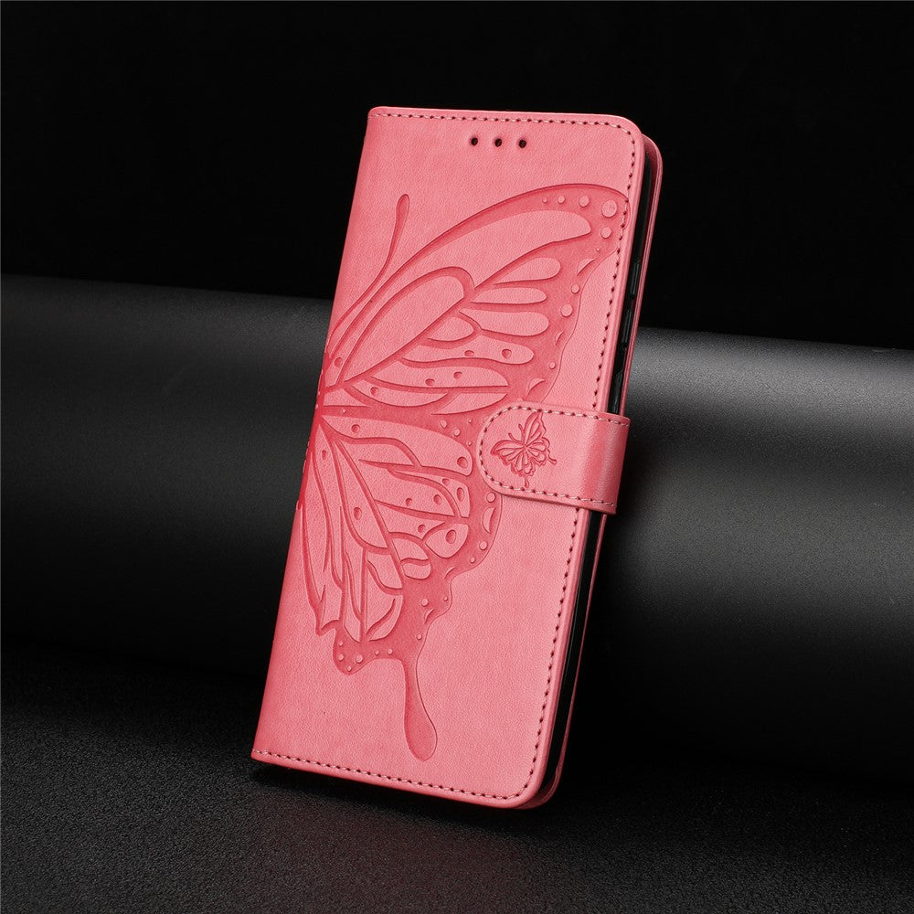 For Honor 400 Lite 5G Cover Sommerfugl Præget Pung Stand PU Læder Flip Telefoncover med Rem