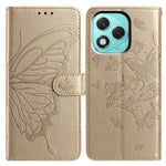 For Honor 400 Lite 5G Cover Sommerfugl Præget Pung Stand PU Læder Flip Telefoncover med Rem