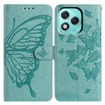 For Honor 400 Lite 5G Cover Sommerfugl Præget Pung Stand PU Læder Flip Telefoncover med Rem