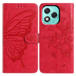For Honor 400 Lite 5G Cover Sommerfugl Præget Pung Stand PU Læder Flip Telefoncover med Rem