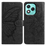 For Honor 400 Lite 5G Cover Sommerfugl Præget Pung Stand PU Læder Flip Telefoncover med Rem