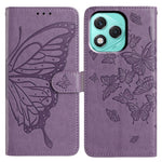 For Honor 400 Lite 5G Cover Sommerfugl Præget Pung Stand PU Læder Flip Telefoncover med Rem