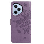 For Honor 400 Pro 5G (Global) Cover Butterfly Præget Pung Stand PU Læder Flip Telefoncover med Rem