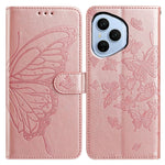 For Honor 400 Pro 5G (Global) Cover Butterfly Præget Pung Stand PU Læder Flip Telefoncover med Rem