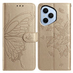 For Honor 400 Pro 5G (Global) Cover Butterfly Præget Pung Stand PU Læder Flip Telefoncover med Rem
