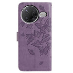 Wallet Case for Xiaomi Redmi K80 5G / Poco F7 Pro 5G Butterfly Imprinted PU Leather Phone Cover with Strap