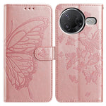Wallet Case for Xiaomi Redmi K80 5G / Poco F7 Pro 5G Butterfly Imprinted PU Leather Phone Cover with Strap