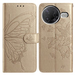 Wallet Case for Xiaomi Redmi K80 5G / Poco F7 Pro 5G Butterfly Imprinted PU Leather Phone Cover with Strap