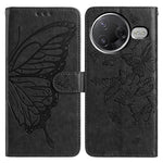 Wallet Case for Xiaomi Redmi K80 5G / Poco F7 Pro 5G Butterfly Imprinted PU Leather Phone Cover with Strap