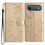 For iPhone Air Wallet Phone Case Butterfly Floral Imprint Leather Flip Cover with Strap
