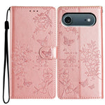 For iPhone Air Wallet Phone Case Butterfly Floral Imprint Leather Flip Cover with Strap
