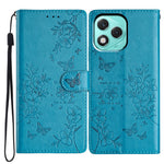 For Honor 400 Lite 5G Wallet Phone Case Butterfly Floral Imprint Leather Flip Cover with Strap