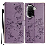 For Xiaomi Redmi A5 NFC (EU) (173.45mm) Wallet Phone Case Butterfly Floral Imprint Leather Flip Cover with Strap