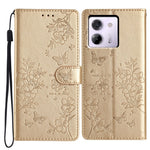 For Xiaomi Poco M7 Pro 5G Wallet Phone Case Butterfly Floral Imprint Leather Flip Cover with Strap