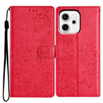 For Oppo Reno14 Pro 5G (Global) Wallet Phone Case Butterfly Floral Imprint Leather Flip Cover with Strap