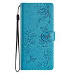 For Samsung Galaxy A08 5G / A08 4G / A07 4G Wallet Phone Case Butterfly Floral Imprint Leather Flip Cover with Strap