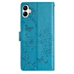 For Samsung Galaxy A08 5G / A08 4G / A07 4G Wallet Phone Case Butterfly Floral Imprint Leather Flip Cover with Strap