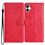 For Samsung Galaxy A08 5G / A08 4G / A07 4G Wallet Phone Case Butterfly Floral Imprint Leather Flip Cover with Strap