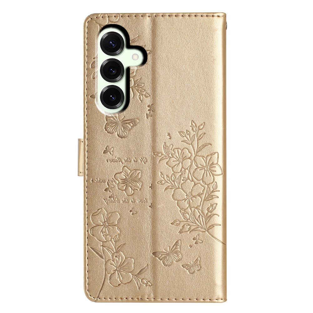 Samsung Galaxy A18 5G / A18 4G / A17 5G / A17 4G / A26 5G Plånboksfodral Läderflikfodral med Fjärilsmönster och Rem