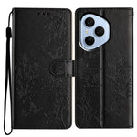 For Honor 400 Pro 5G (Global) Wallet Phone Case Butterfly Floral Imprint Leather Flip Cover with Strap
