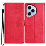 For Honor 400 Pro 5G (Global) Wallet Phone Case Butterfly Floral Imprint Leather Flip Cover with Strap