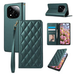 Phone Case For Xiaomi Redmi Note 14 Pro 5G / Note 14 Pro+ 5G / Poco X7 5G , RFID Blocking Wallet Stand Rhombus Leather Cover with Wrist Strap
