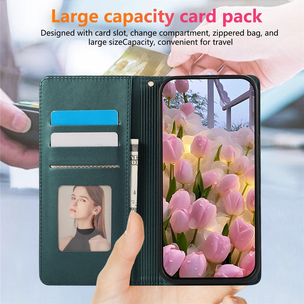 Phone Case For Xiaomi Redmi Note 14 Pro 5G / Note 14 Pro+ 5G / Poco X7 5G , RFID Blocking Wallet Stand Rhombus Leather Cover with Wrist Strap