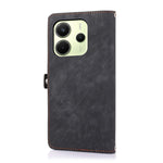 For Xiaomi Redmi Note 14 4G (164.84mm) Case Zipper Pocket 9 Card Slots PU Leather Phone Cover with Wrist Strap