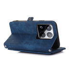 For Xiaomi 15 Pro Case Zipper Pocket 9 Card Slots PU Leather Phone Cover with Wrist Strap