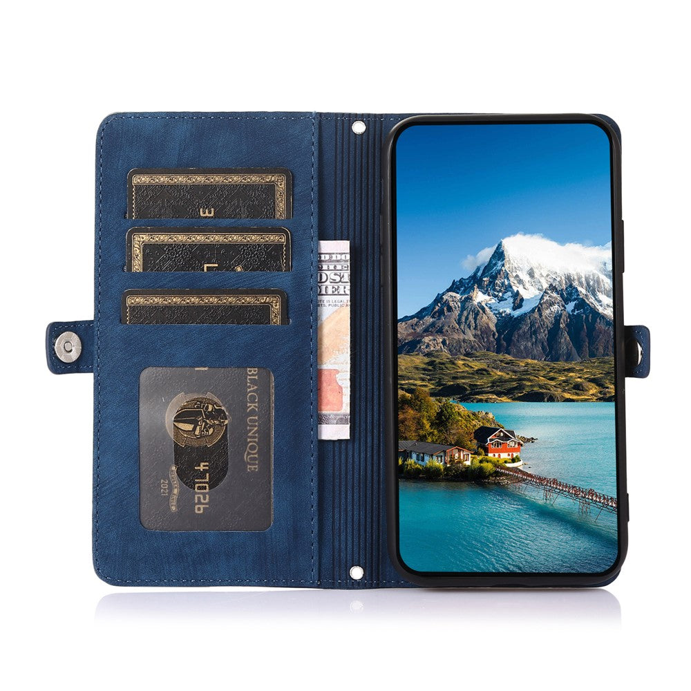 For Xiaomi 15 Pro Case Zipper Pocket 9 Card Slots PU Leather Phone Cover with Wrist Strap