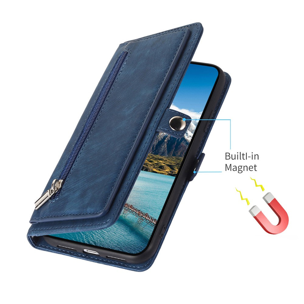 For Xiaomi 15 Pro Case Zipper Pocket 9 Card Slots PU Leather Phone Cover with Wrist Strap