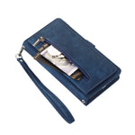 For Xiaomi 15 Pro Case Zipper Pocket 9 Card Slots PU Leather Phone Cover with Wrist Strap