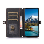 For Xiaomi Poco M7 Pro 5G Case Zipper Pocket 9 Card Slots PU Leather Phone Cover with Wrist Strap