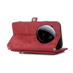 For Xiaomi 15 Ultra Case Zipper Pocket 9 Card Slots PU Leather Phone Cover with Wrist Strap