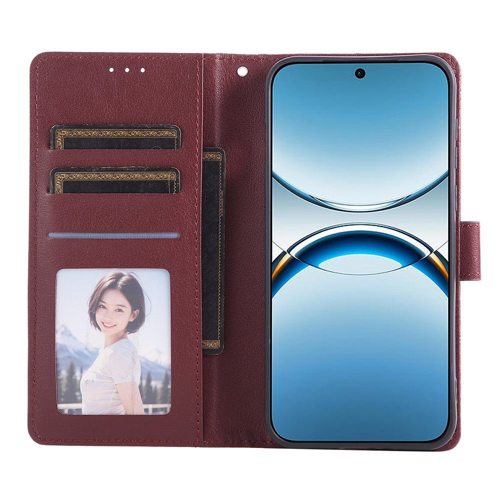 For Oppo Find X8 Pro 5G Case Wallet Stand View PU Leather Phone Cover with Wrist Strap